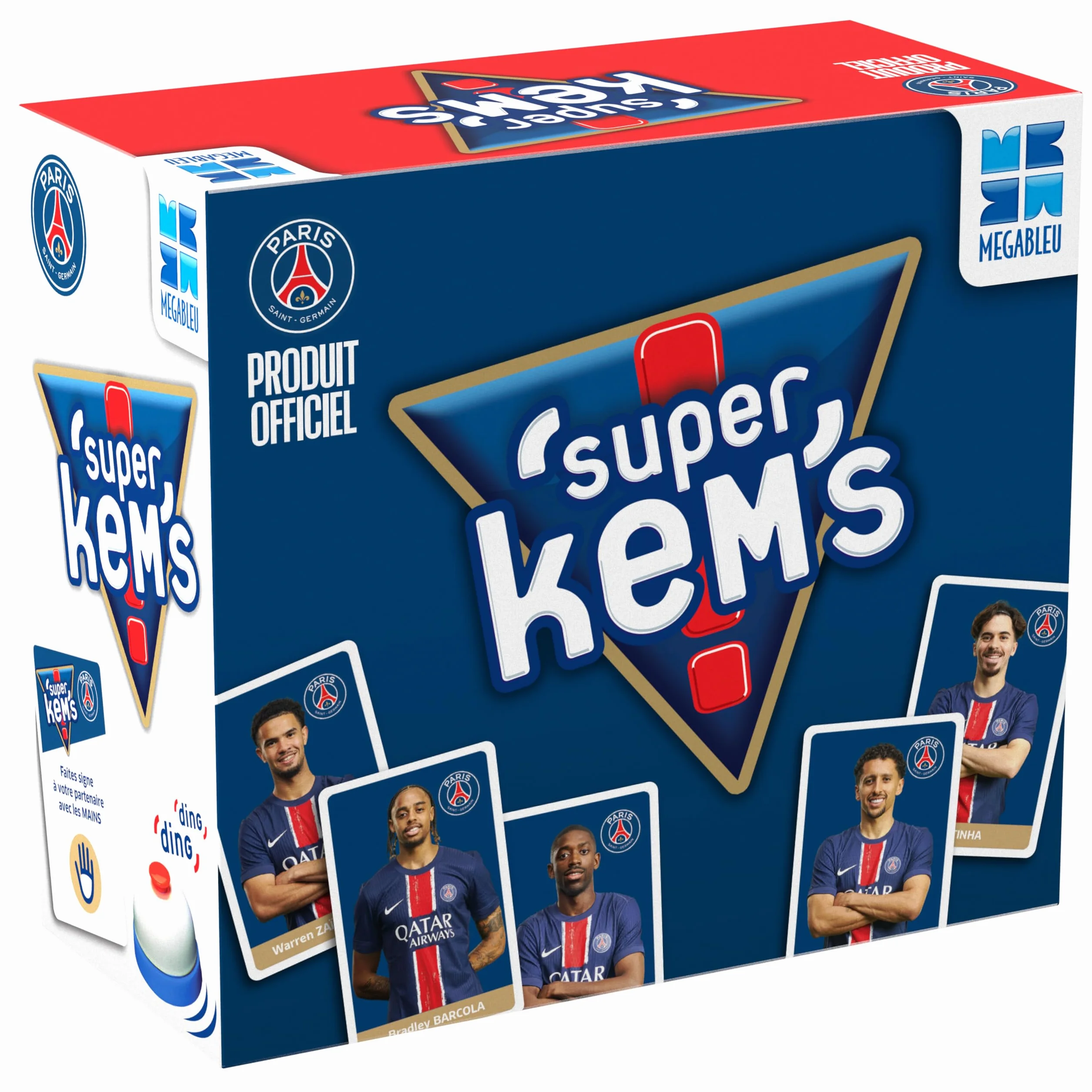 Megableu Super KEMS PSG Jeu de Société Football Paris Saint-Germain - Jeu de Cartes pour Adultes et Enfants dès 6 Ans - 4 Joueurs