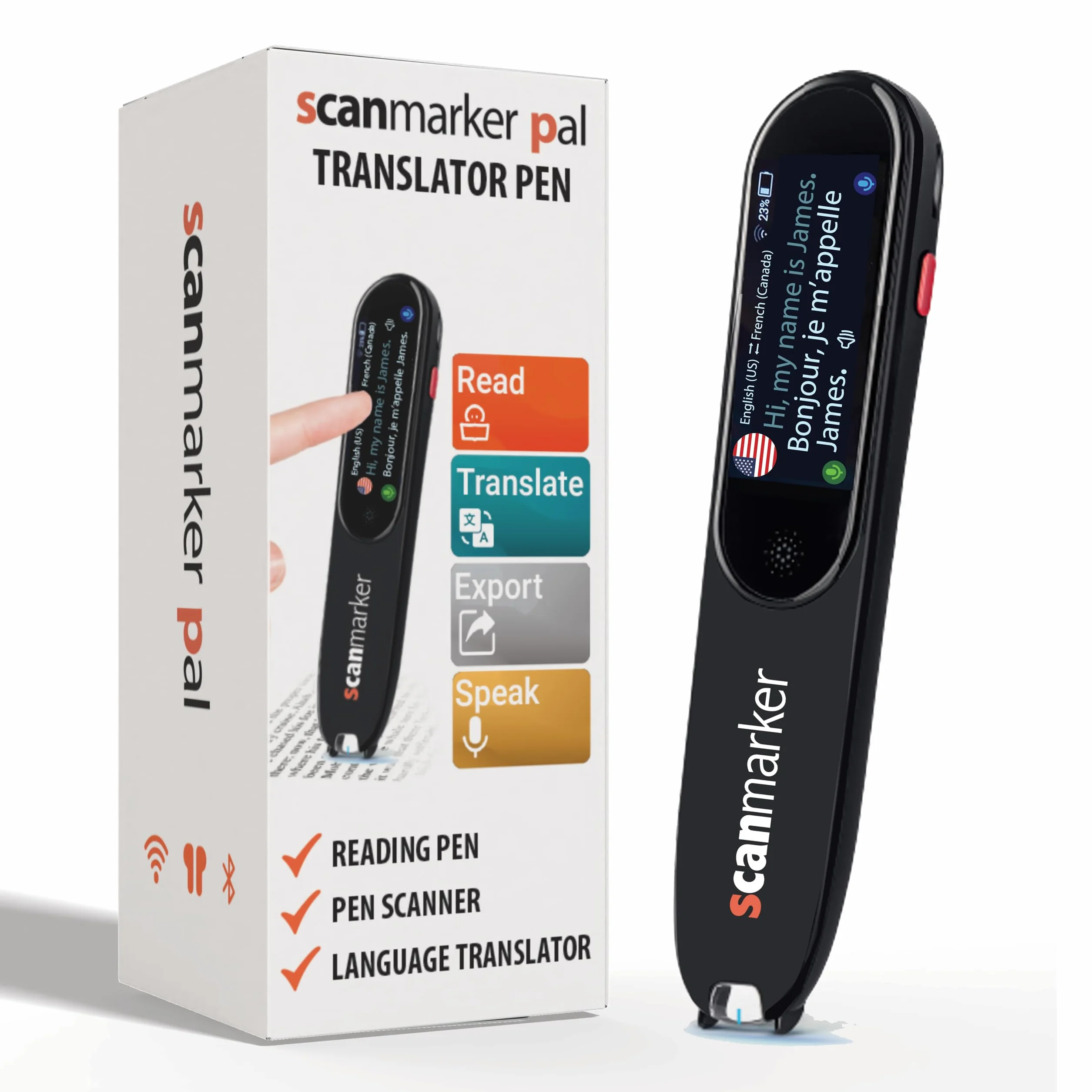 Scanmarker Pal Écran Interactif Stylo Traducteur Langue Instantanée Lecture Dyslexiques Scanner sans Fil Traduction 100+ Langues