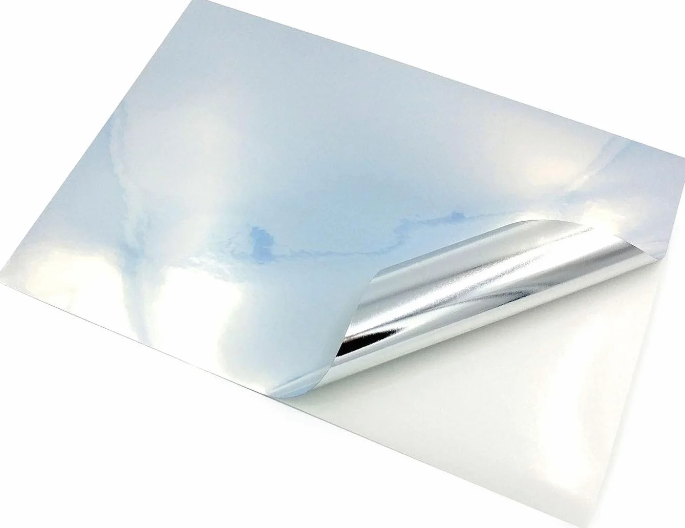 Lot de 10 feuilles A4 vinyle autocollant imprimable argenté brillant imperméable jet d'encre laser
