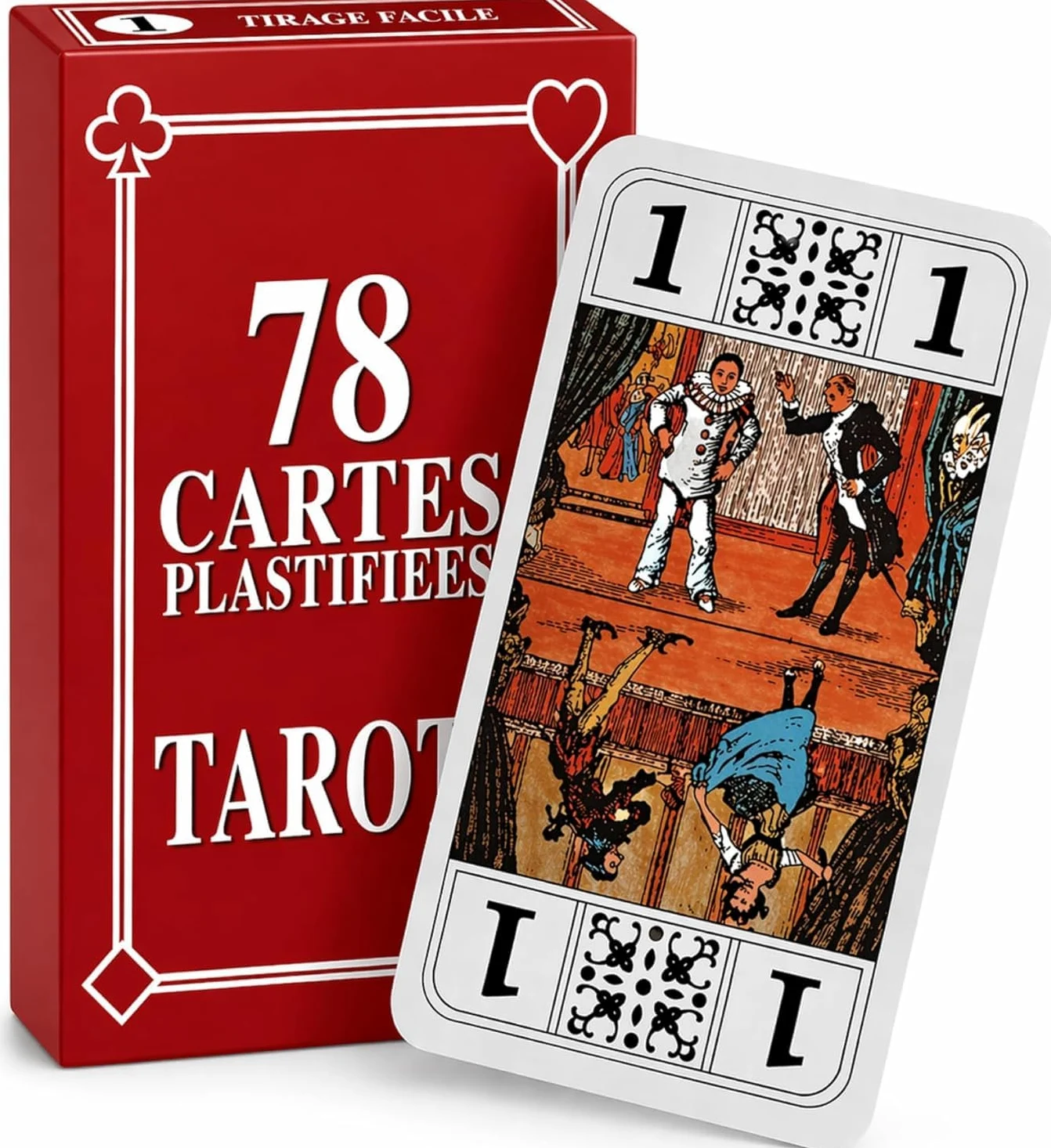 GRENADINE BOUTIQUE Lot de 10 Jeux de Tarot Français 78 Cartes avec Notice – Cartes Plastifiées Résistantes – Idéal Associations, Clubs et Collectivités
