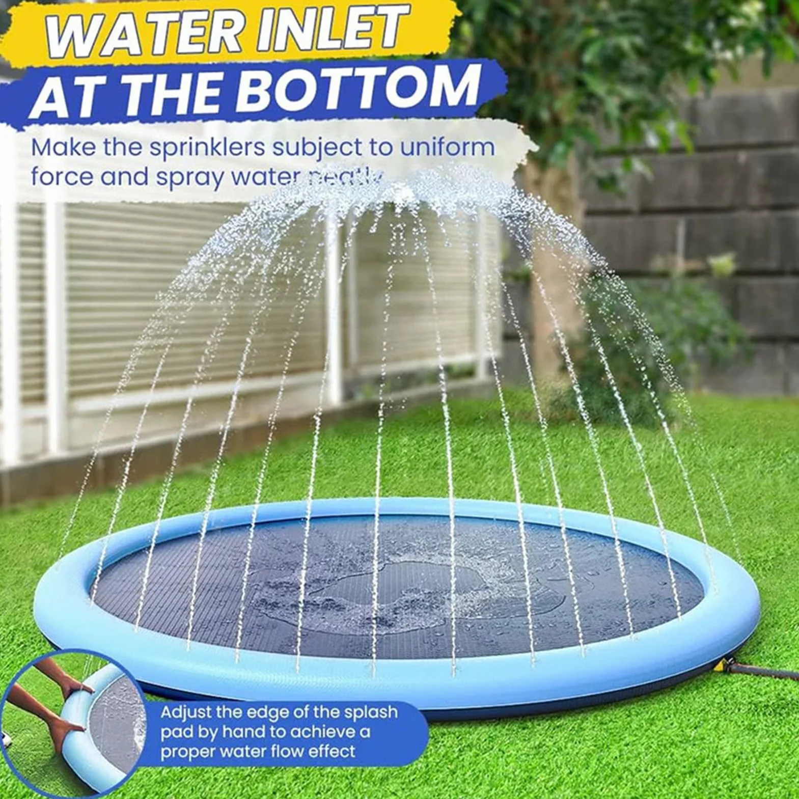 Tapis de Jeu Splash Pad Extérieur Non Glissant - Jouet de Piscine pour Garçons Filles