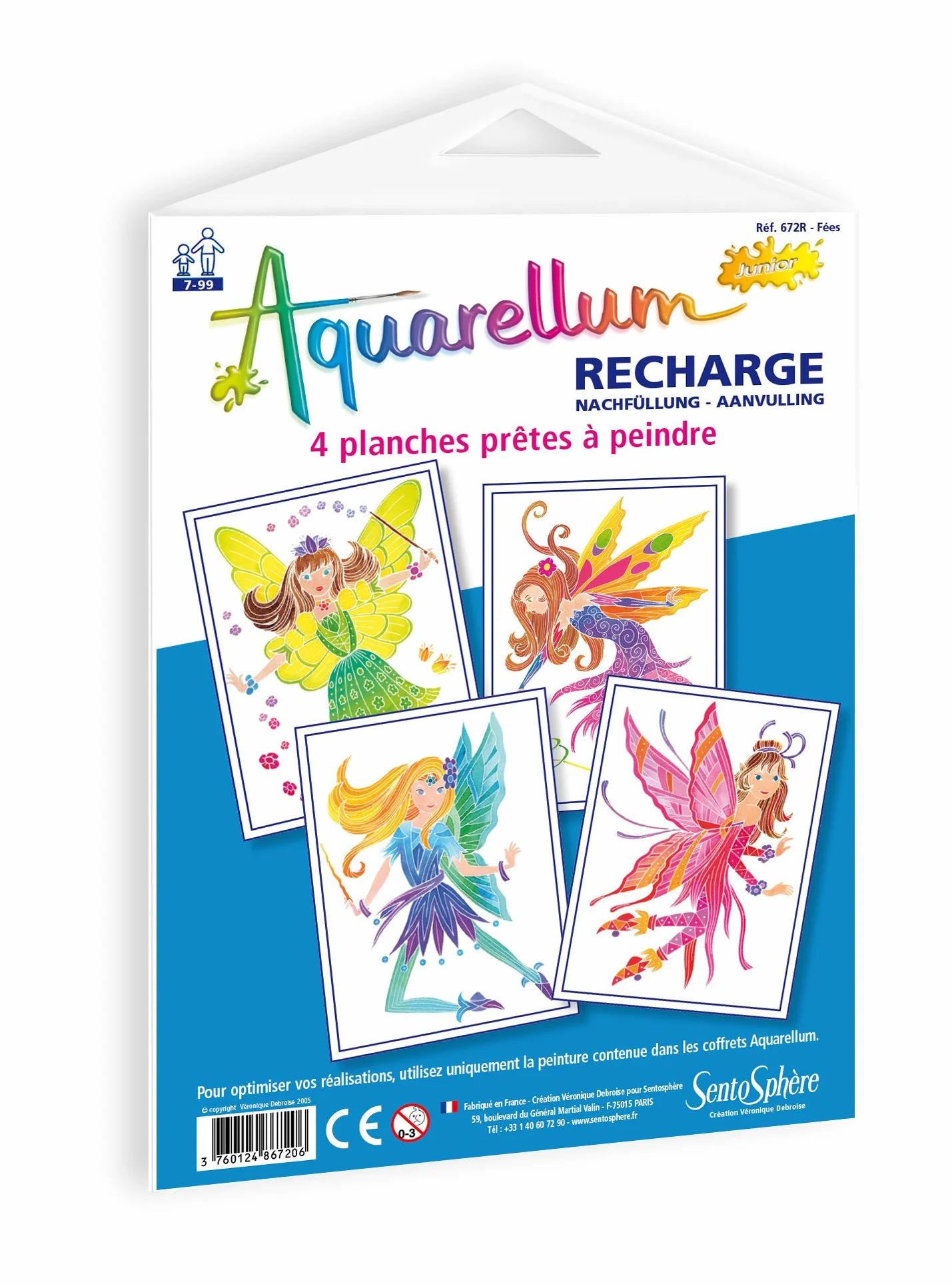 SentoSphère Recharge Aquarellum Junior Kit Peinture Aquarellable Magique 7 ans Fabriqué France