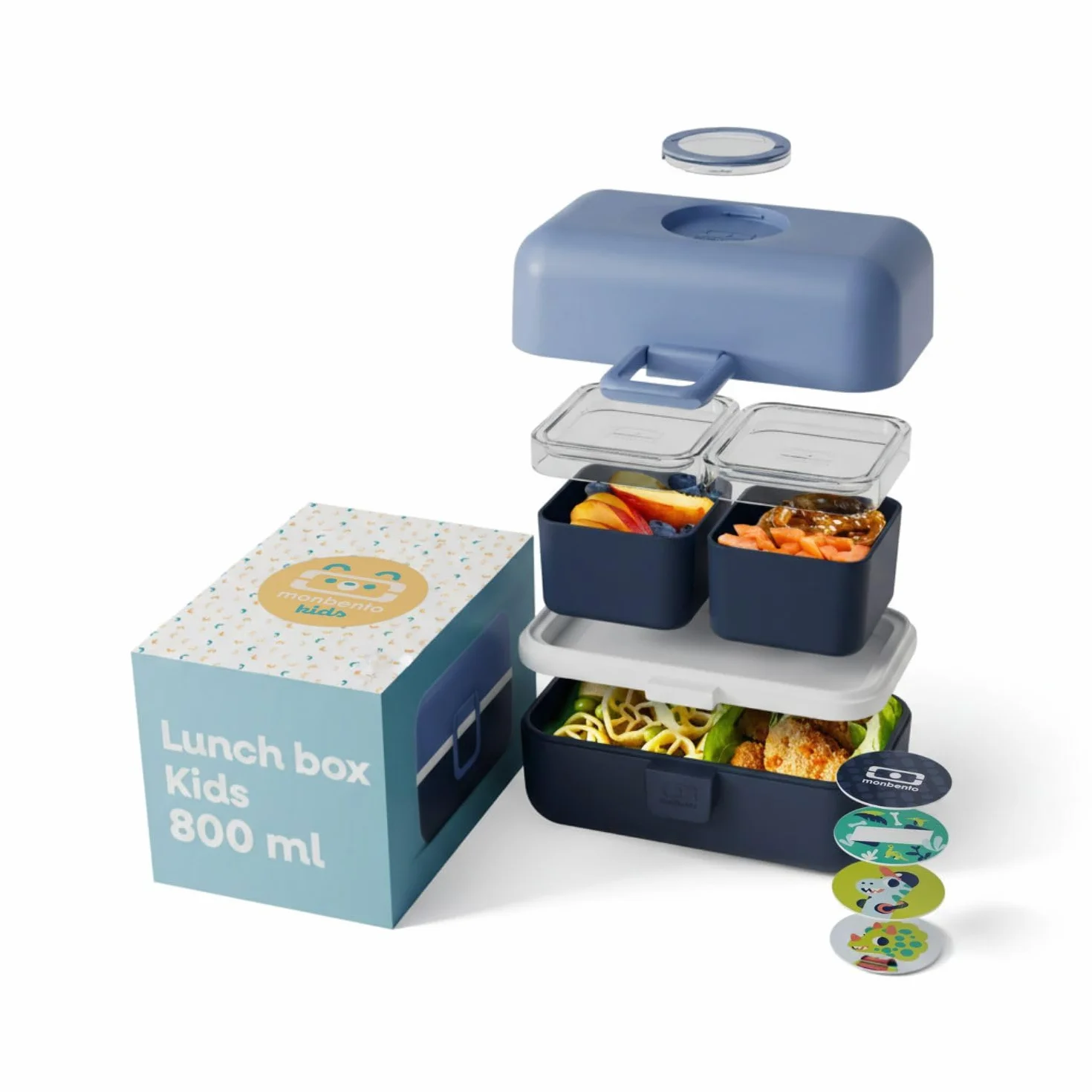 Monbento MB Tresor Infinity Lunch Box Enfant 3 Compartiments Sans BPA Bleu