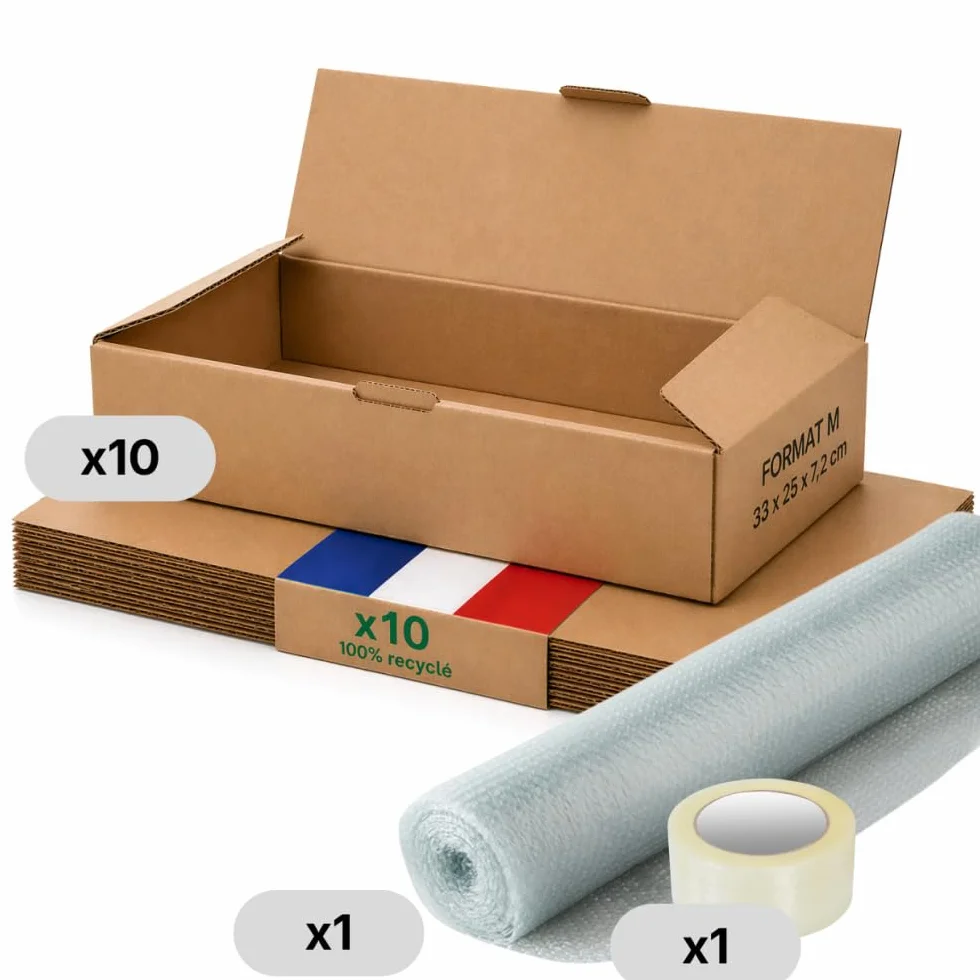 Life Pack Boite carton emballage colis M Lot de 10 33 x 25 x 7 cm Renforcé