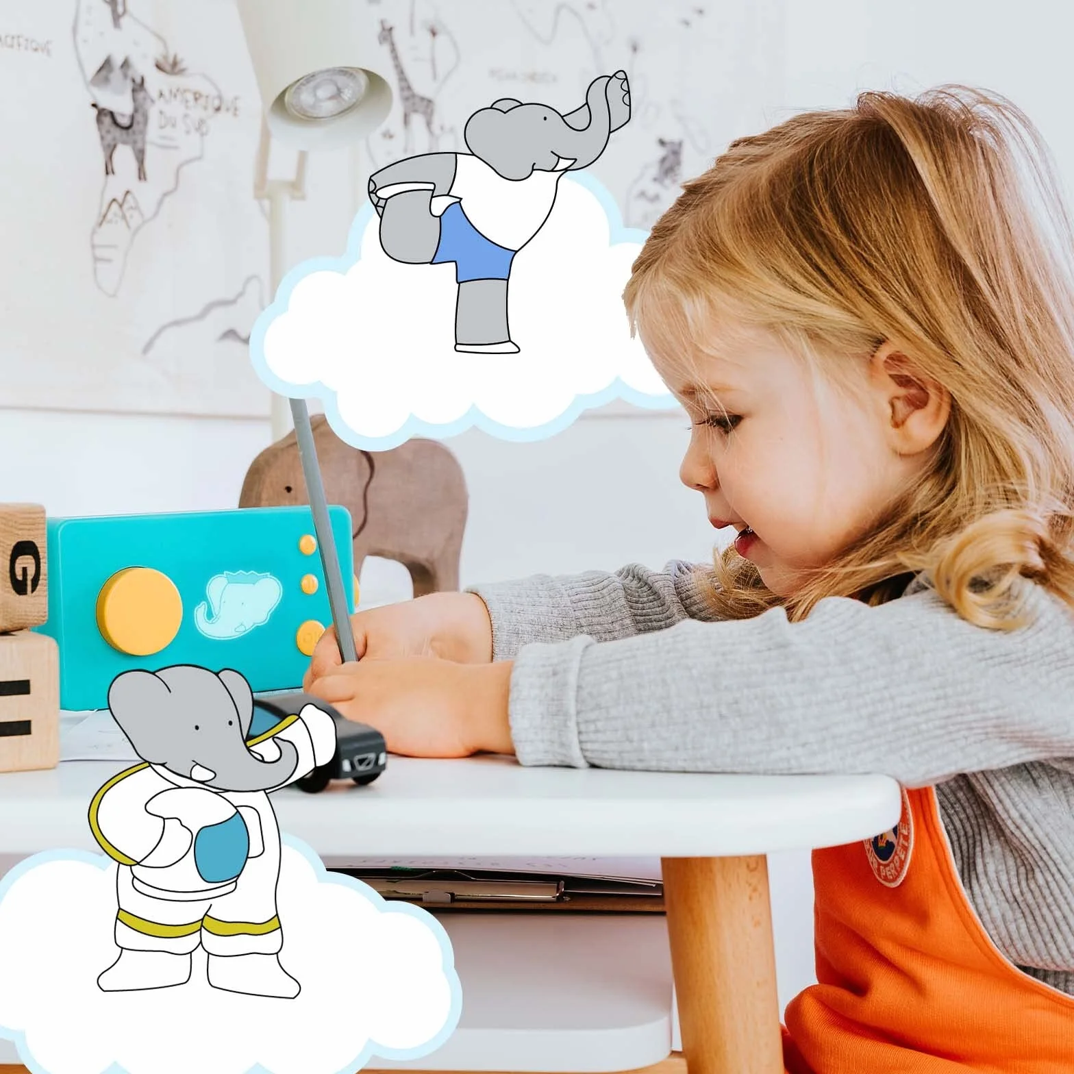 Lunii Babar aux royaumes des éléphants Livre Audio interactif français durée 1h27 dès 3 Ans