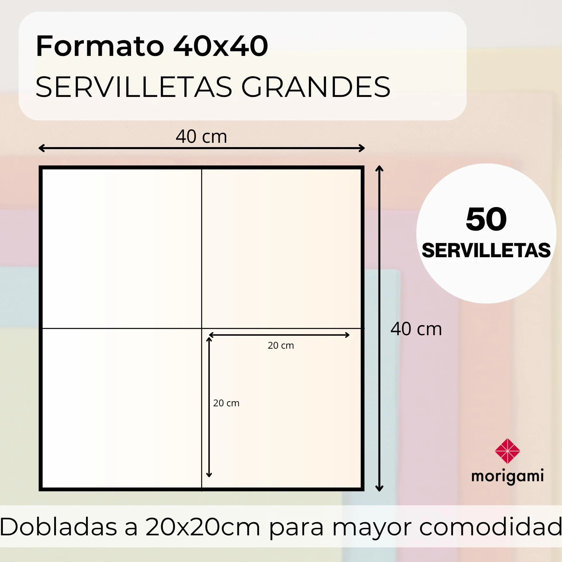 Serviettes Airlaid 40 x 40 cm Vichy Rouge 50 sztuk