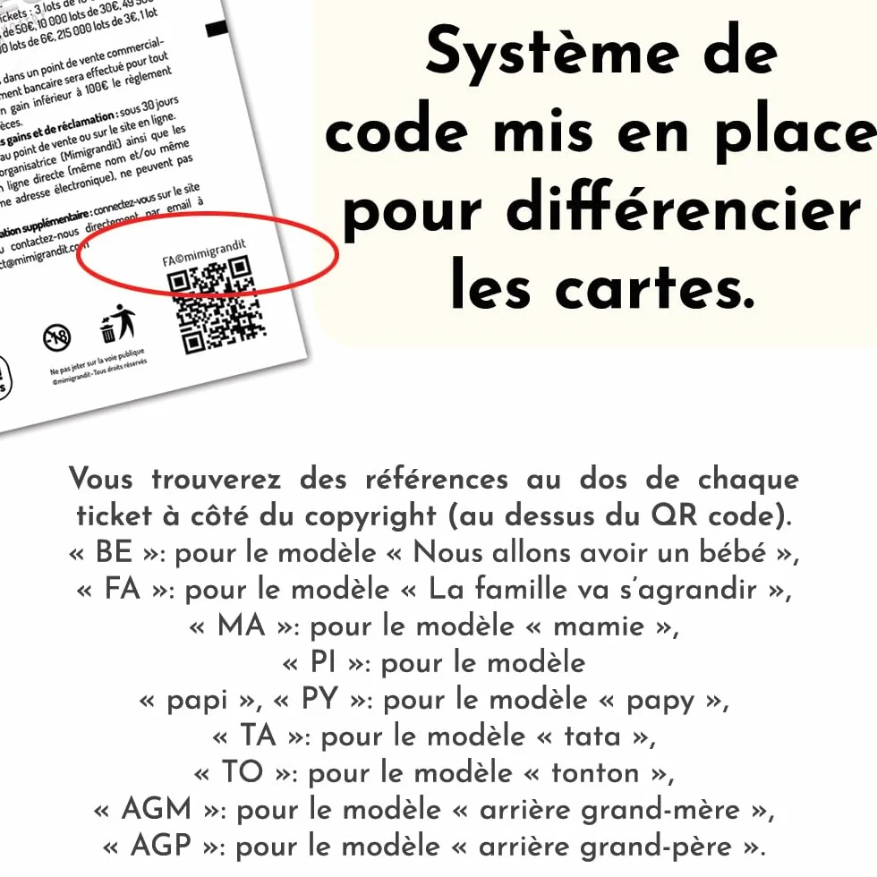 Cartes à Gratter Annonce Grossesse Lot de 5 - Tickets Surprise Style Loterie Las Vegas - Fabriqué en France