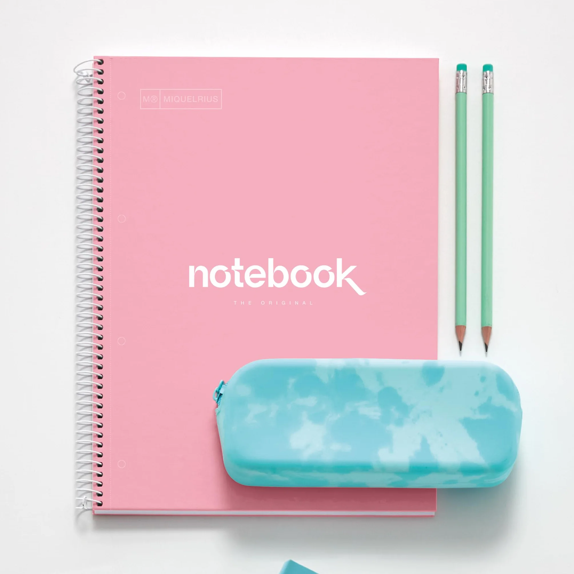 Miquelrius Cahier A4 à Spirale Emotions 80 Feuilles 90 g/m² Petits Carreaux 5 mm Couverture Rigide Rose