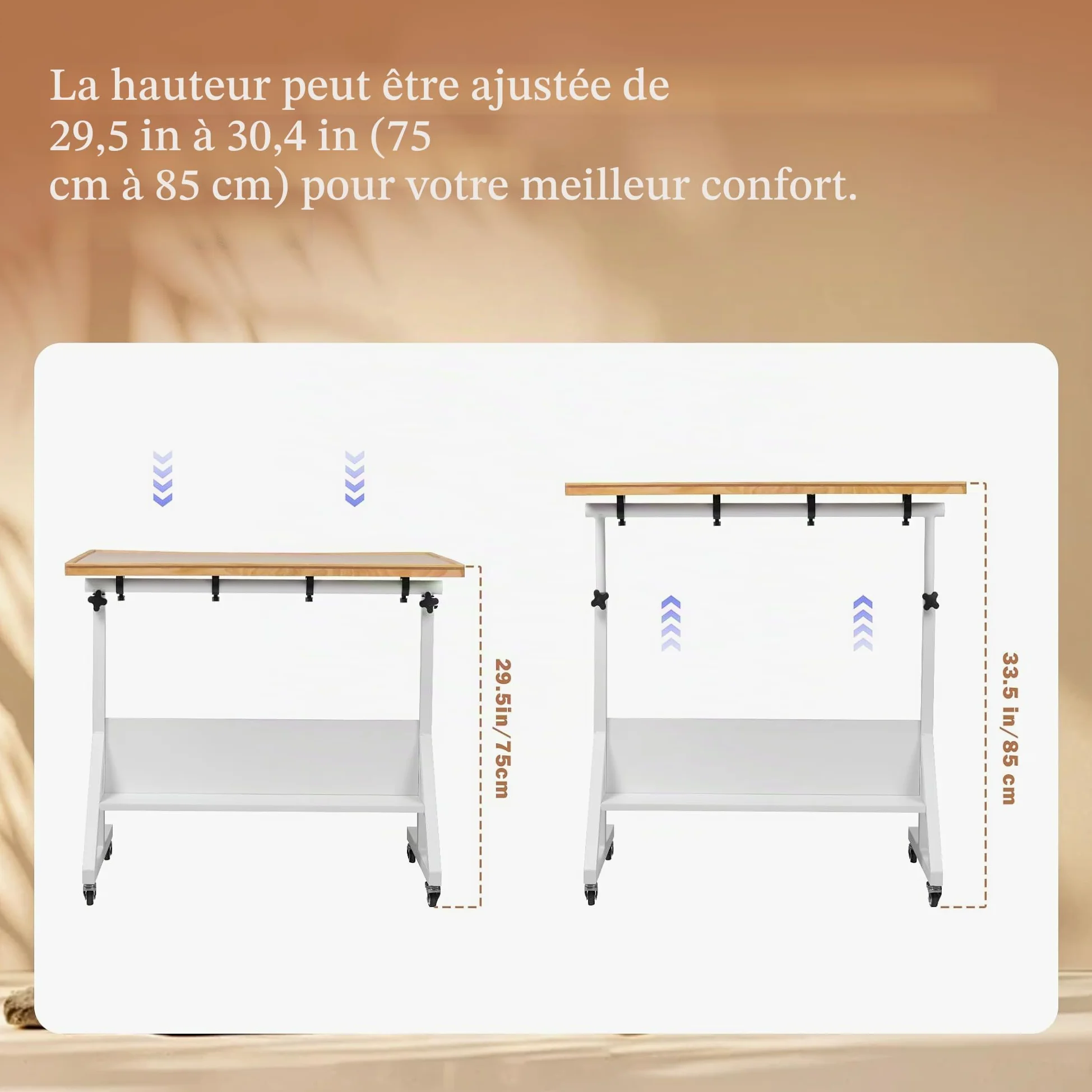 Tektalk Table de Puzzle avec réglage de l'angle et de la Hauteur, Plateau de Puzzle avec Couvercle et 5 tiroirs de tri, Table inclinable avec Pieds, fermée avec 4 roulettes, jusqu'à 1500 pièces