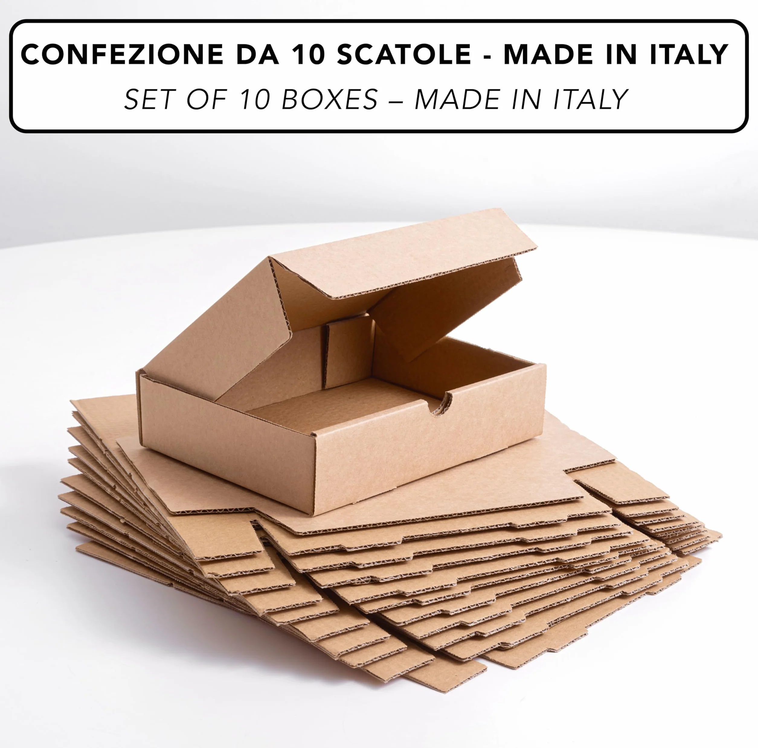 IPEA Boîtes en Carton 21 x 15 x 5 cm 10 Pièces Made in Italy pour Expéditions E-Commerce