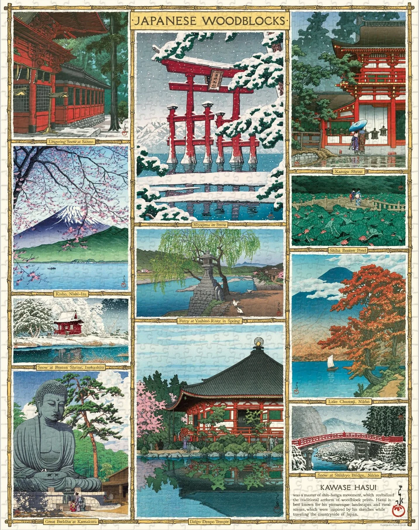 Cavallini 1000 Piece Puzzle, Japanese Woodblocks (PZL/JW)