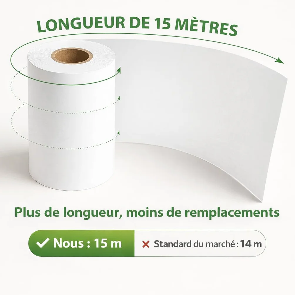 Papier Thermique pour Carte Bancaire Rouleaux TPE/CB 57x35 15m Lot de 20 Sans BPA
