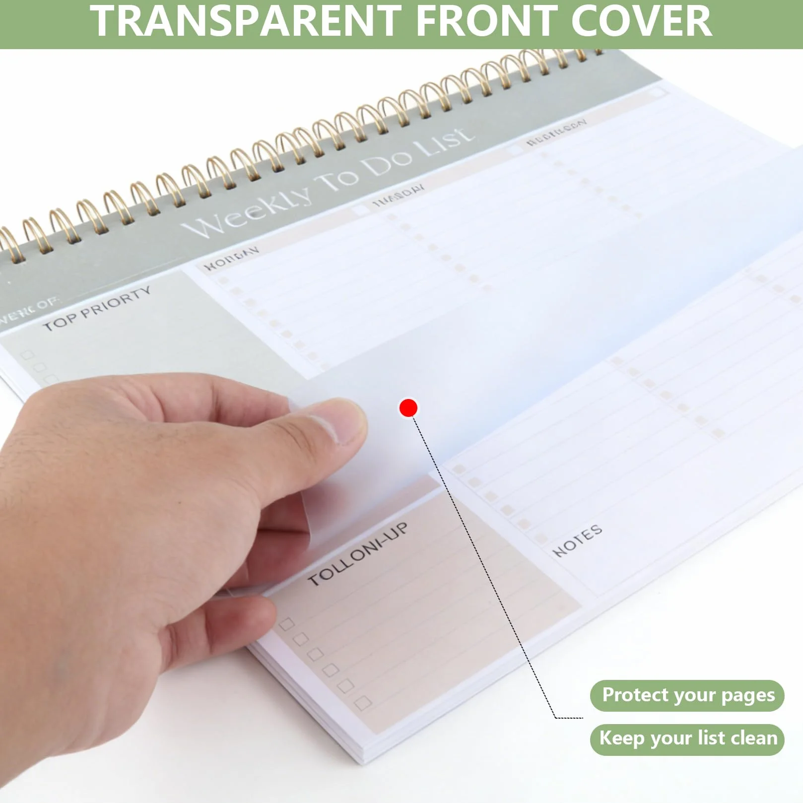 Cahier To Do List Bloc Notes, Bloc Planificateur Hebdomadaire 52 Feuilles, 28 x 21,5 cm