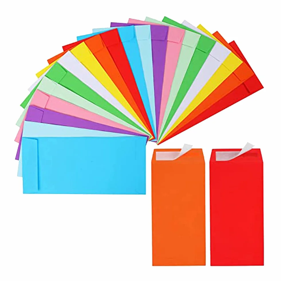 Enveloppes Autocollantes pour Chèques Lot de 40 Couleurs
