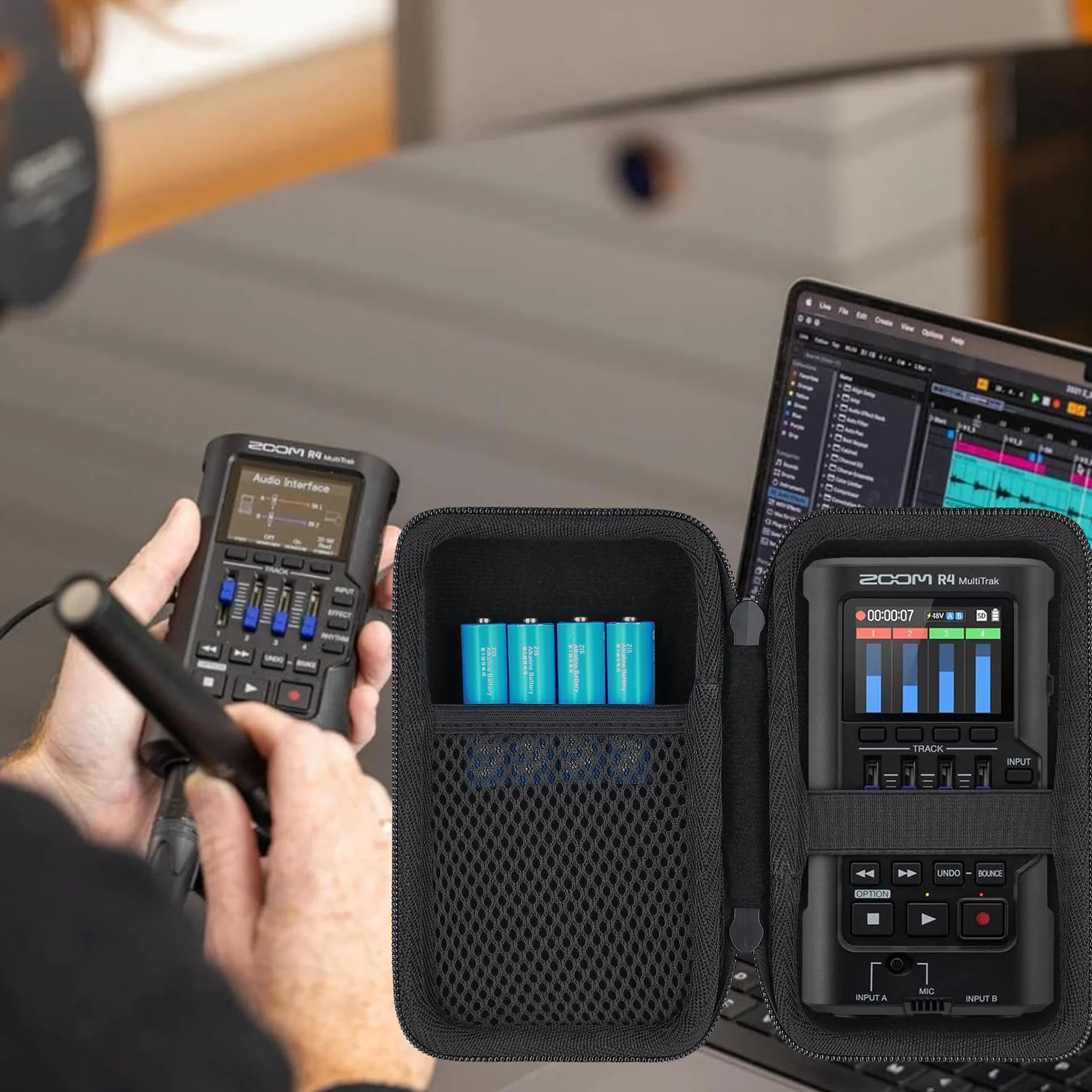 co2CREA Dur Étui de Voyage Rigide pour Zoom R4 MultiTrak Enregistreur Portable Audio