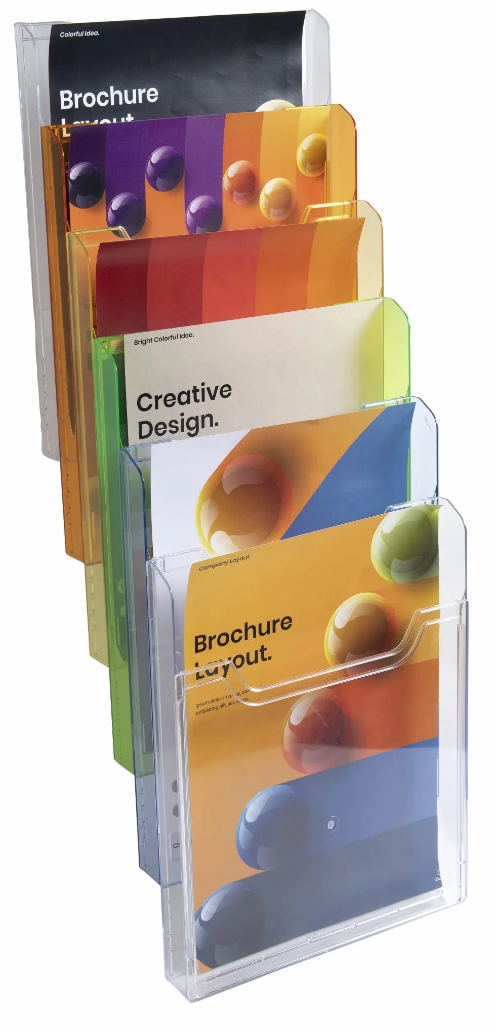 Exacompta Distributeur de Prospectus Vertical 5 Compartiments A4 Cristal