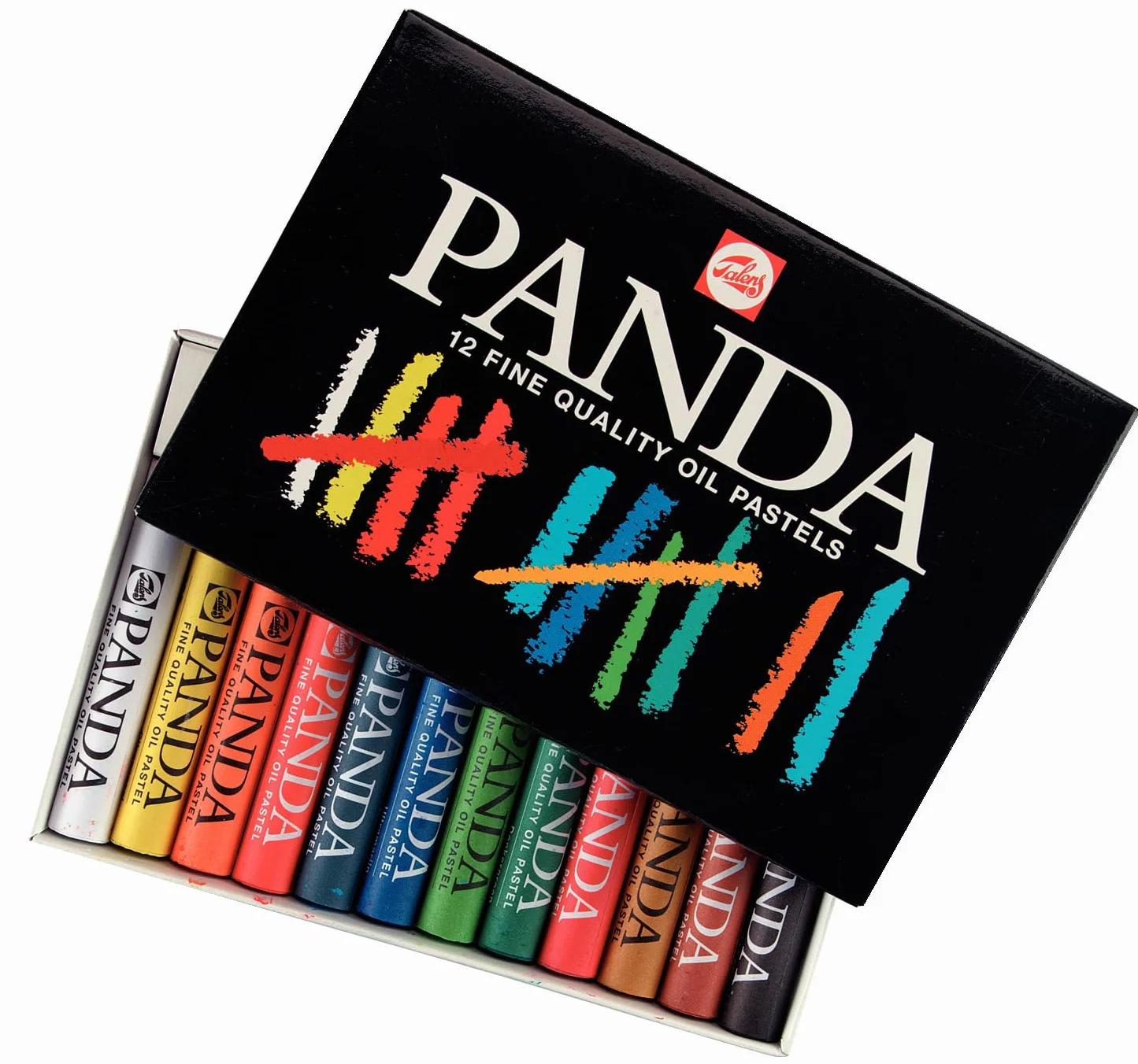 Panda Talens Set de pastels à l'huile 12 couleurs vives texture douce pour enfants