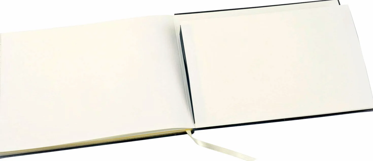 Livre de Condoléances Esposti Format Ouvert Grande Poche Couverture Noir 26x19.5x3.1cm