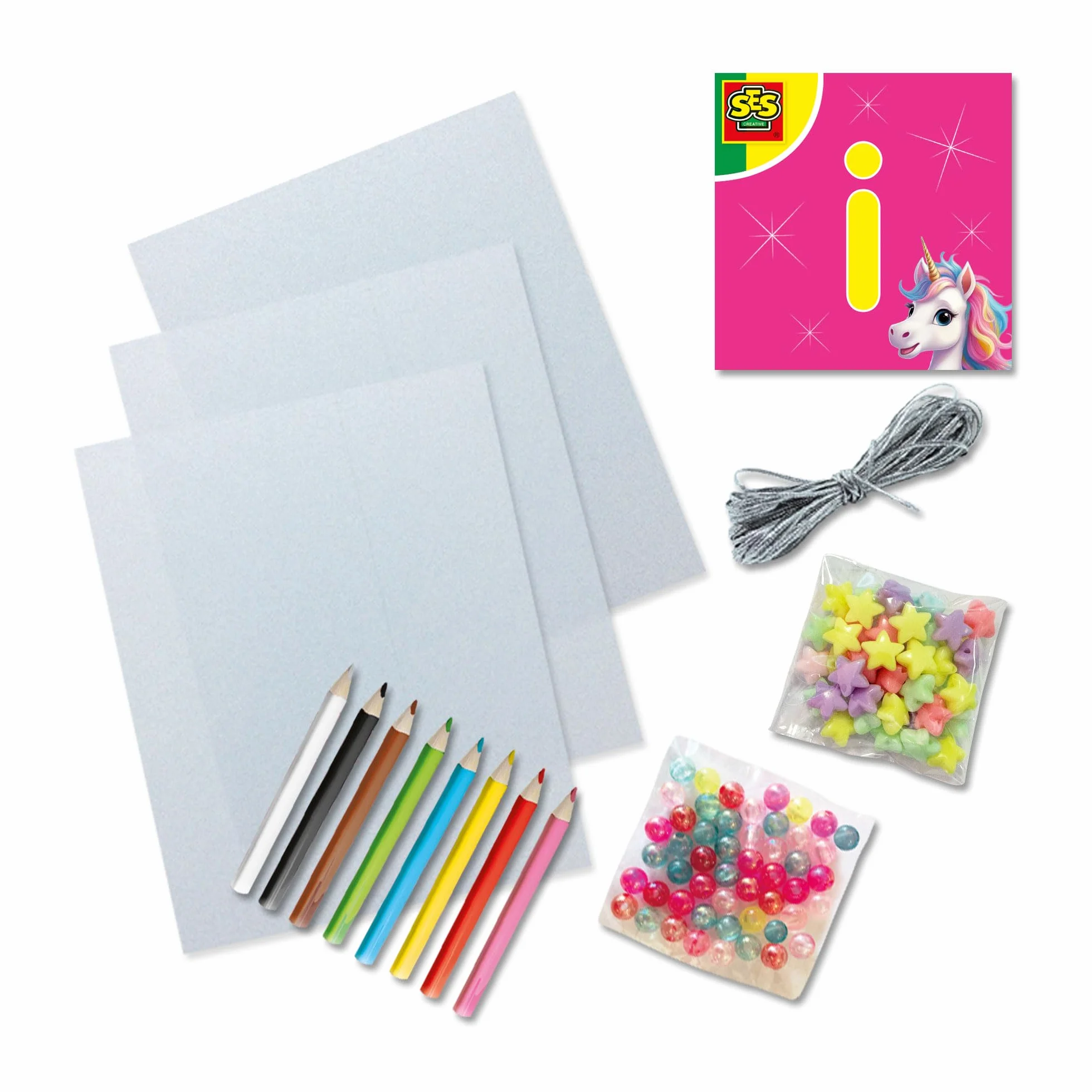 Ses Creative Bracelets de Perles Licorne Kit Créatif dès 5 Ans - Rose