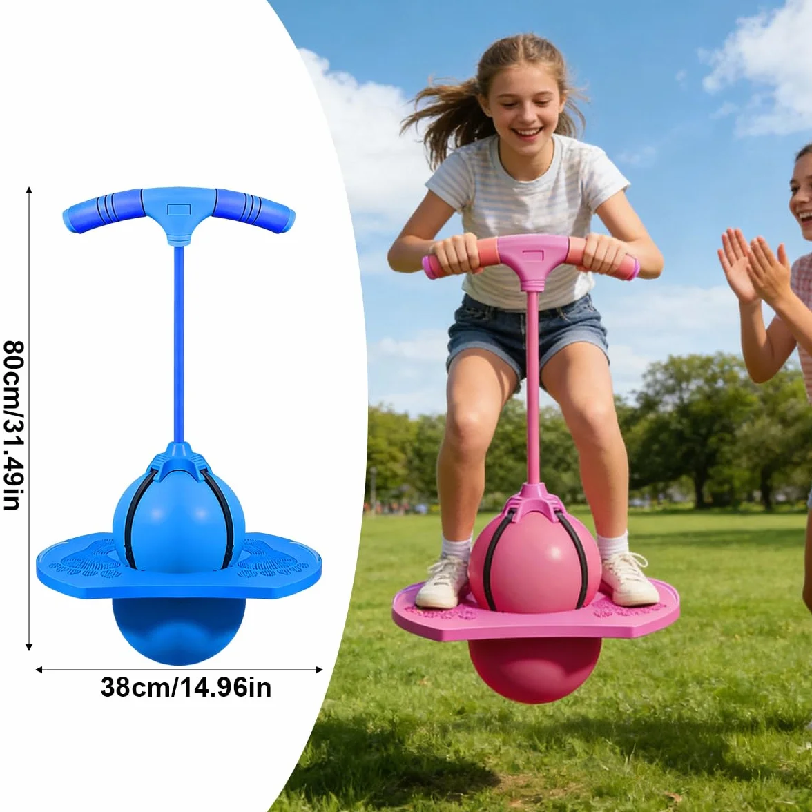 Pogo Ball avec Poignée, Ballon Sauteur d'Équilibre avec Pompe (Rose)