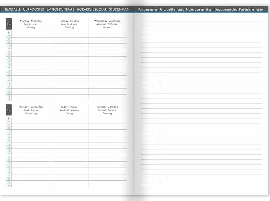 Clairefontaine Agenda When 21 2026-2027 21 x 29,7 cm 1 Semaine Sur 2 Pages Vert