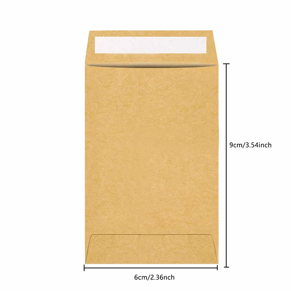 150 mini enveloppes papier kraft autocollantes pour pièces de monnaie, bijoux, timbres