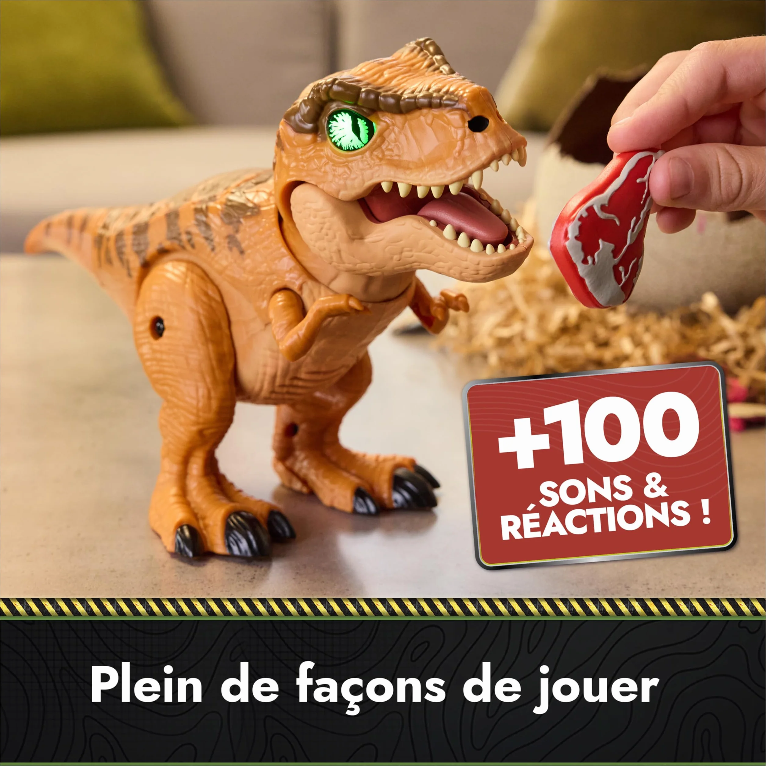 Primal Hatch Jurassic World Dino Eclosion Secrète - Oeuf Dinosaure à Faire Éclore - Jouet Enfant 5 Ans+ - 2 Accessoires - 100 Sons & Réactions