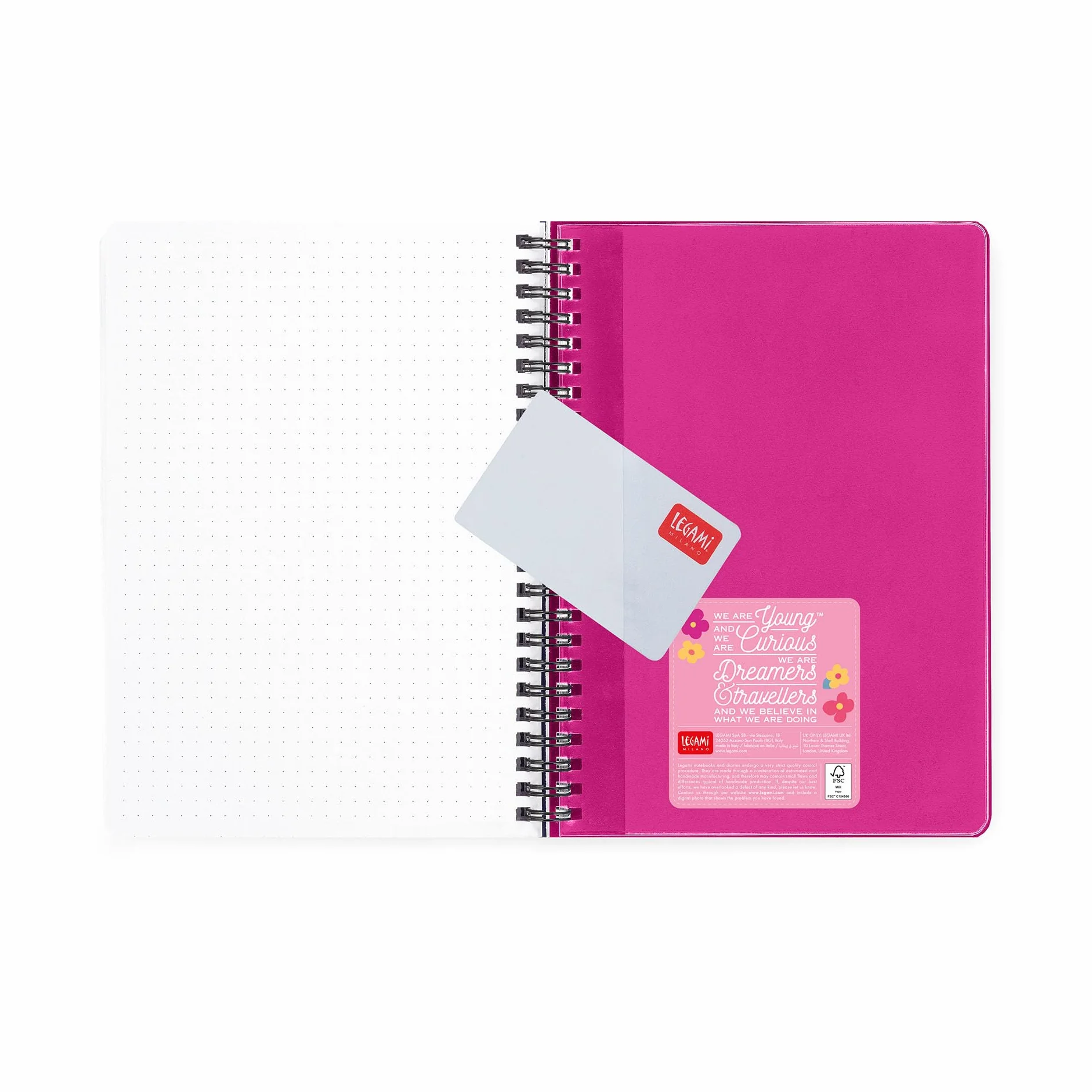 Legami Agenda hebdomadaire à spirale 2026-2027 Flowers 16 mois 15 x 21 cm FSC