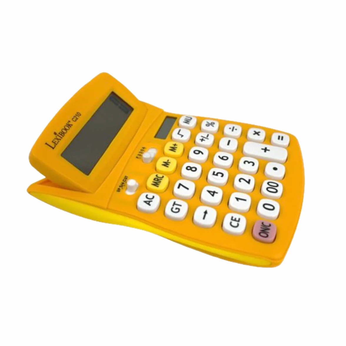 Lexibook Calculatrice de Bureau FRUITIES 10 Chiffres Écran Inclinable Solaire et Piles Jaune C210D