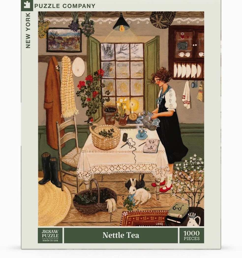 New York Puzzle Company - Loré Pemberton Thé à l'ortie - Puzzle 1000 pièces pour les soirées jeux en famille