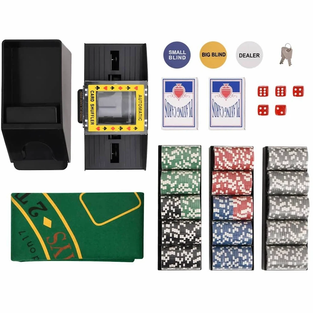 Jeu de Poker avec 300 jetons de 11,5 g, Mallette de Rangement, Coffret Complet pour Casino, Accessoires de Jeu pour Table, soirée, Famille et Tournoi