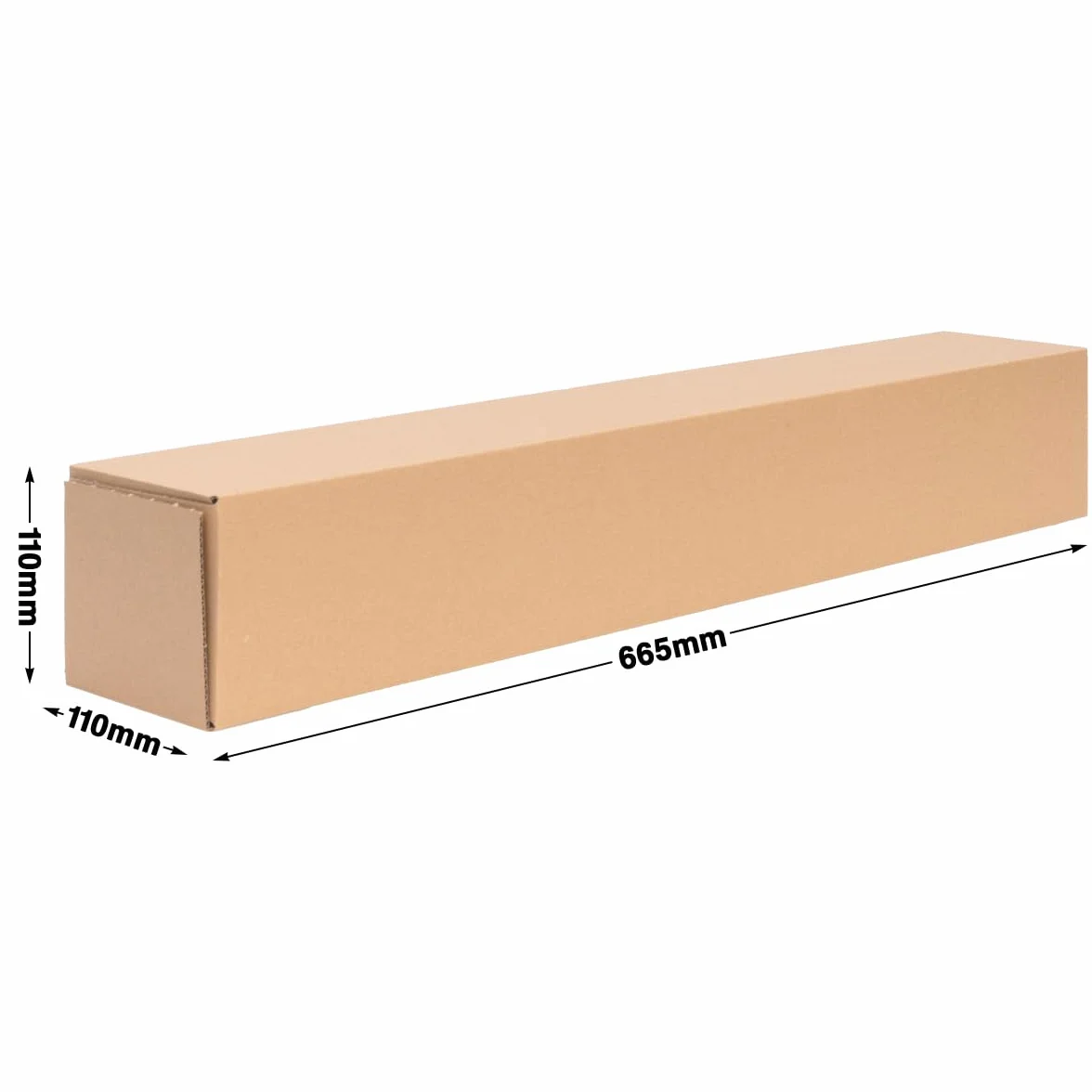 Tube d'expédition carton pliant 655 x 105 x 105 mm brun 10 pièces