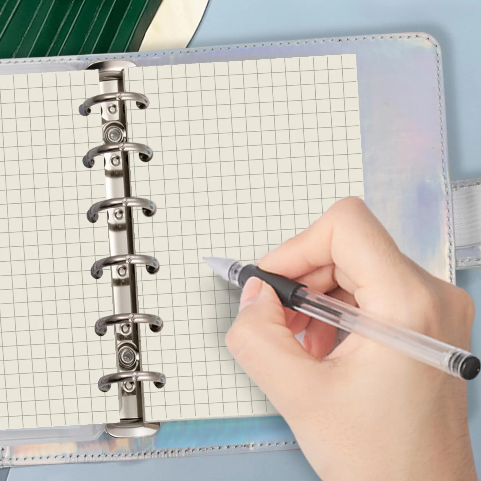 Recharge A7 pour agenda Filofax, 11 styles, 6 trous, 100 g/m², 12 x 8 cm, Harphia Grid Square