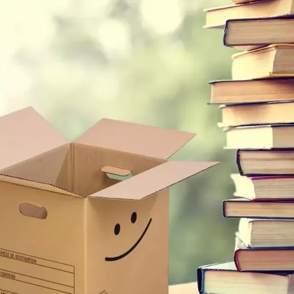 Cartons à livres avec poignées Pack 40 + 2 adhésifs