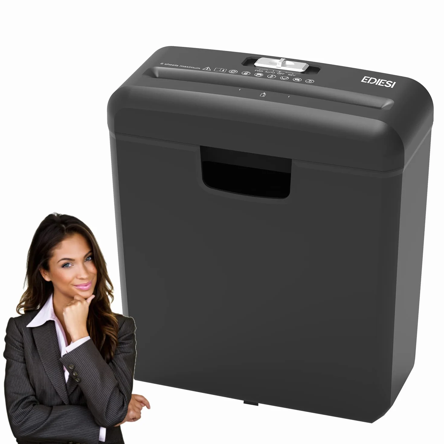 Destructeur de Documents 6 Feuilles pour Cartes de Crédit CD DVD Portable 10 Litres