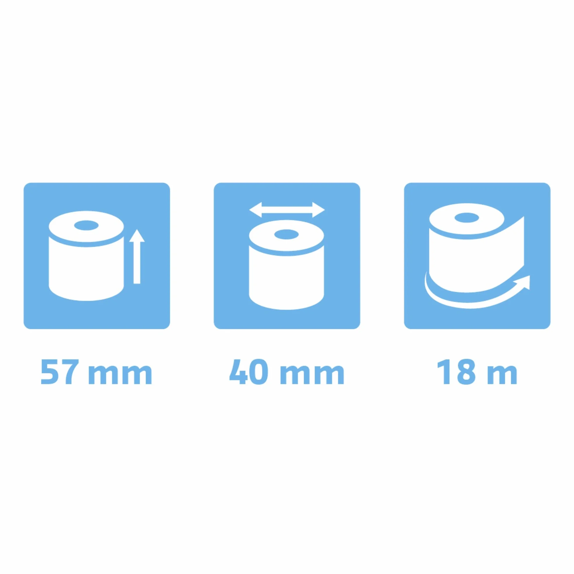 Exacompta Bobines pour tickets de carte bancaire 57 mm x 40 mm thermique 55g/m² 18 m Blanc