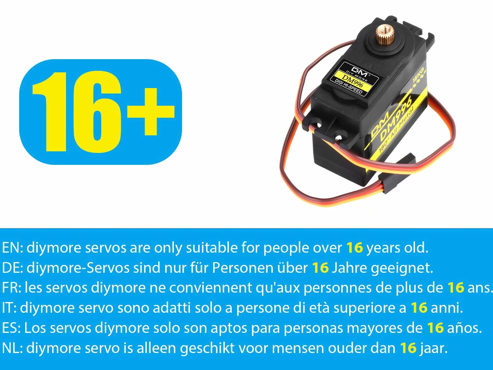 diymore Lot de 6 Servomoteurs Numériques 15KG Métal Couple Élevé