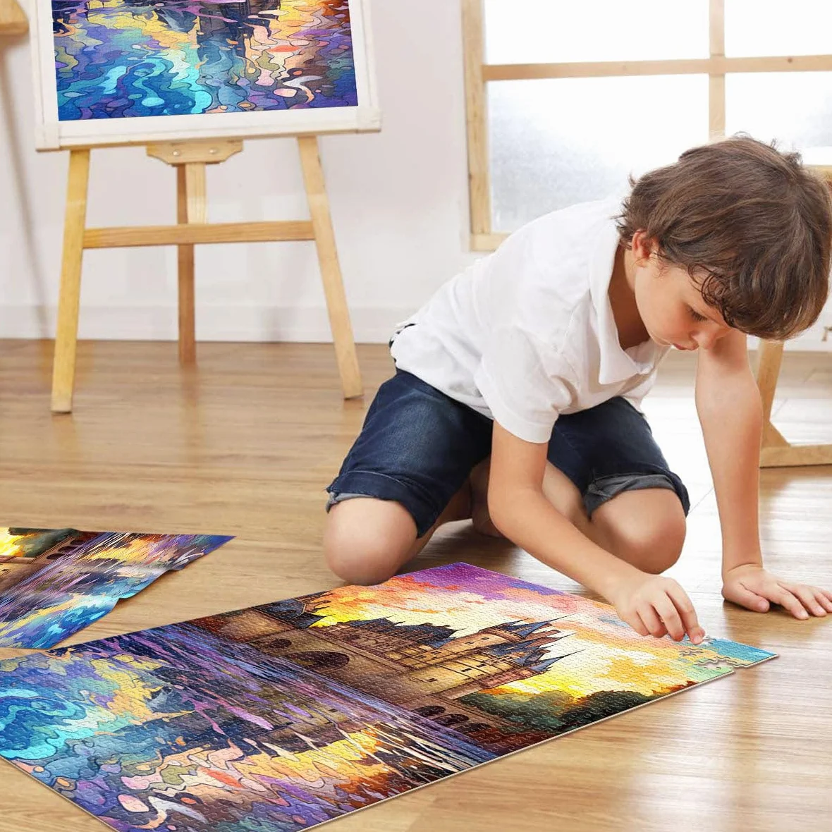 Puzzles 2000 pièces pour Adultes Châteaux de la Loire Jouets éducatifs et éducatifs Collection Artistes, Beaux-Arts 70 x 100 cm pour Adolescents de 14 Ans et Plus