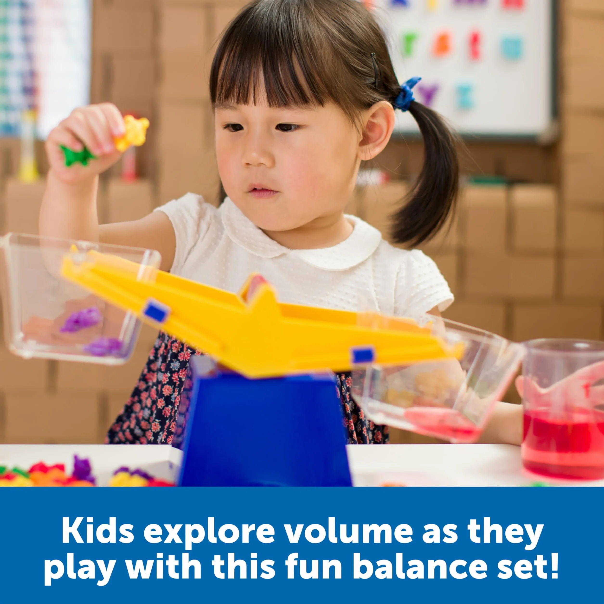 Learning Resources Balance Montessori Enfant – Éducative avec Seaux Amovibles – Mathématiques, Poids et Volume 3+ Ans