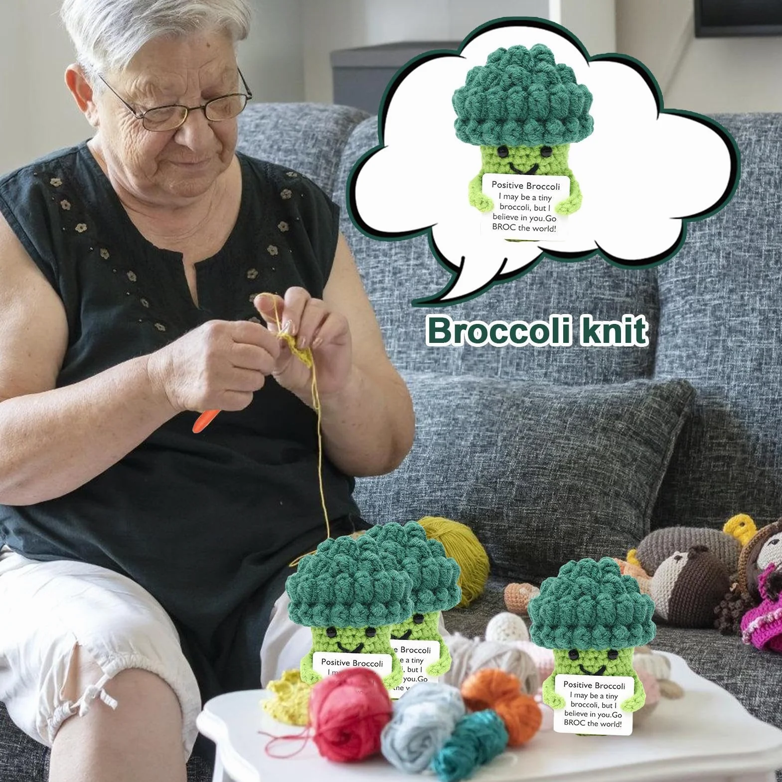 Positive Motivante Brocoli Jouet Déco Bureau Étudiant Enseignant Infirmier Anniversaire Noël