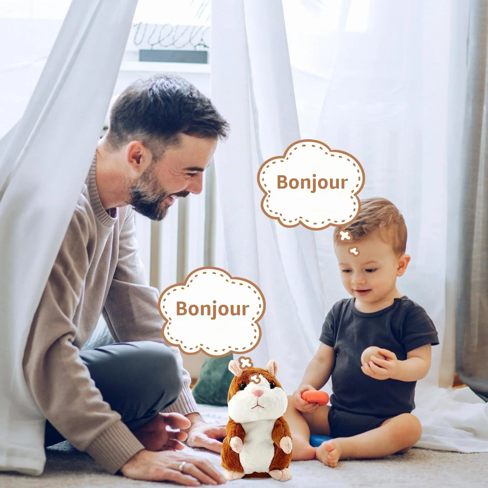 Peluche Hamster Parlant JOKILY Répète Paroles Enfant