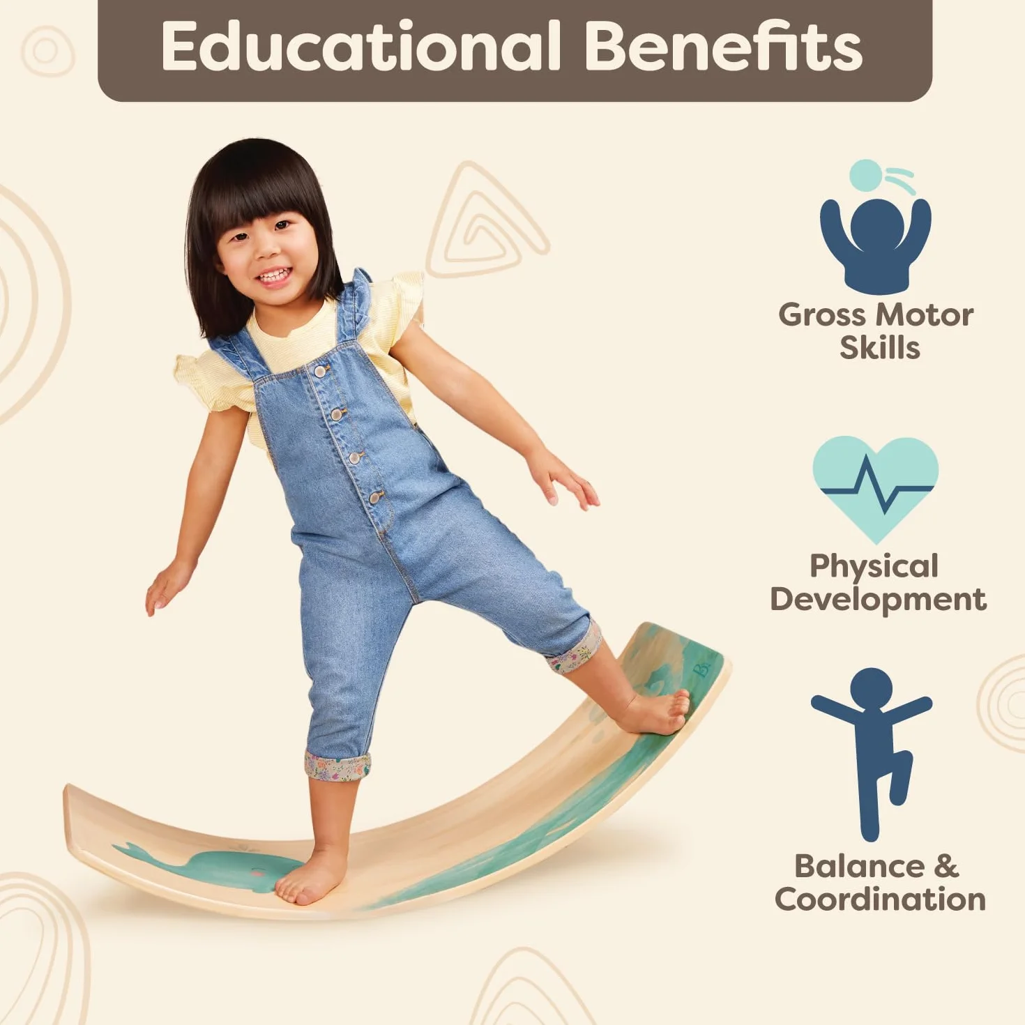 B. toys Teeter-Toddler Planche et chaise d'équilibre Montessori pour enfants 3 ans+