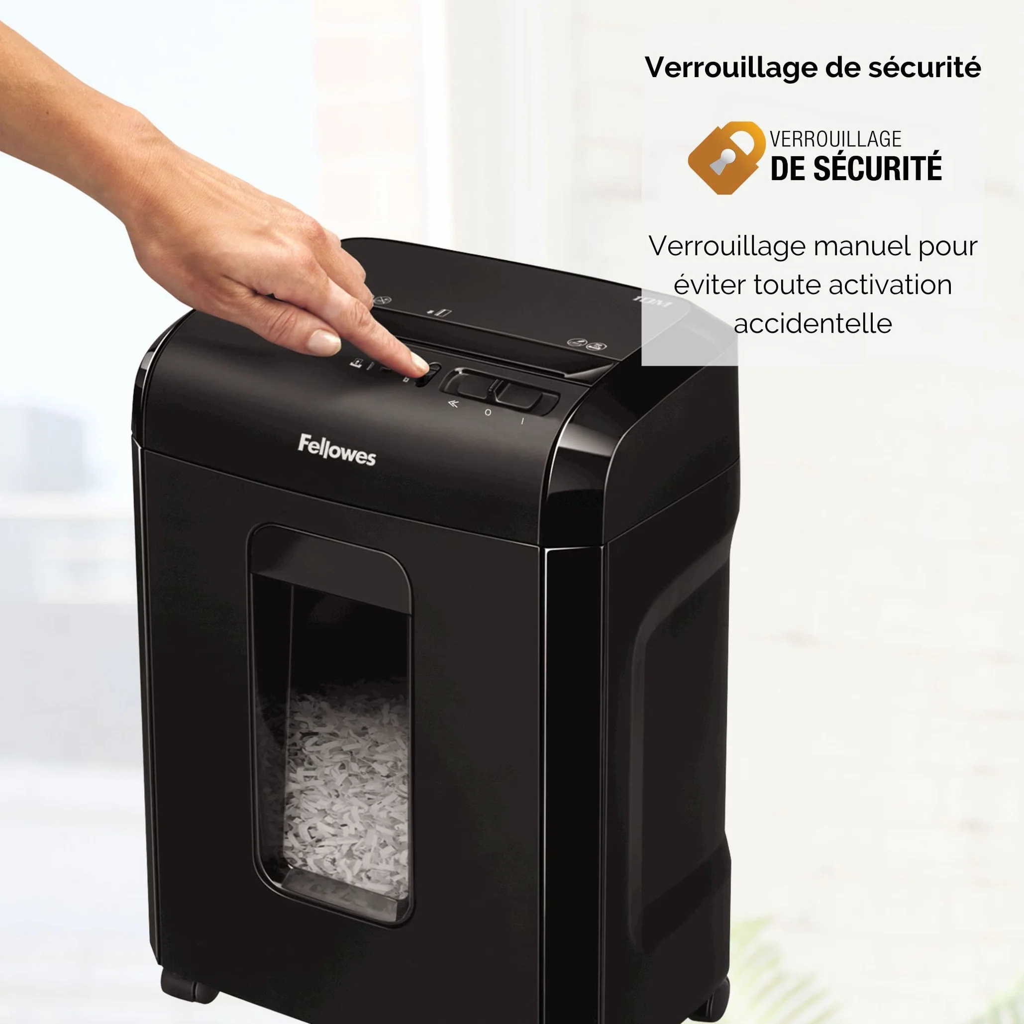 Fellowes Powershred 10M destructeur de papier micro-coupe 10 feuilles DIN P5 corbeille 19L