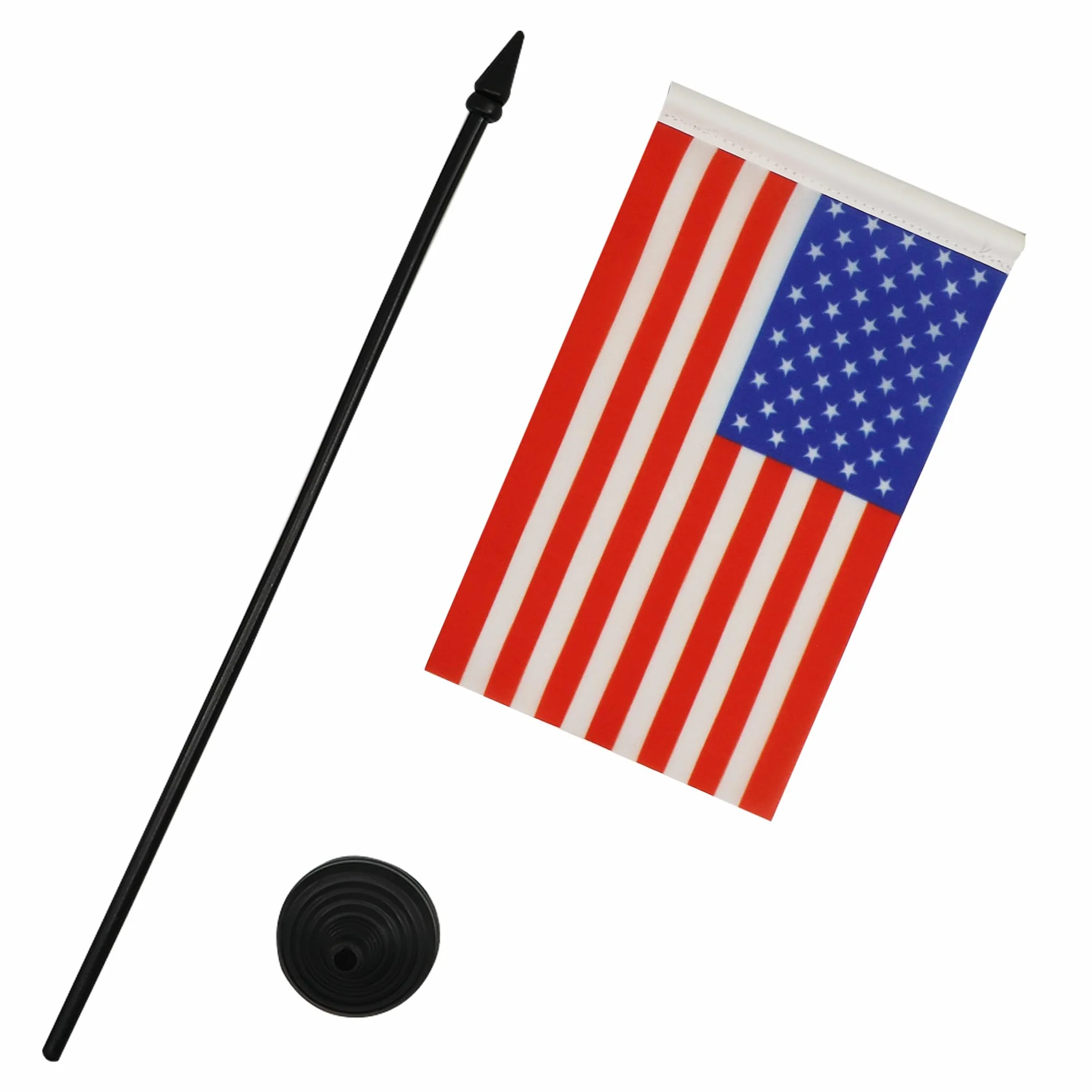 AZ FLAG Drapeau De Table Etats-Unis 15x10 cm Mini Drapeau Américain Bureau 100% Polyester Hampe 25cm Socle Plastique Noir