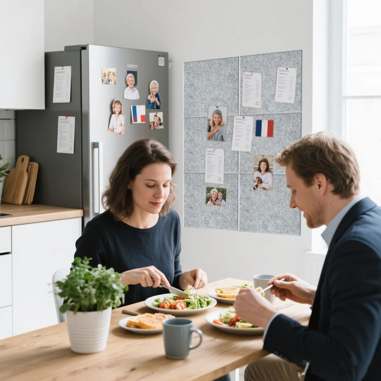 Grands tableaux d'affichage autocollants 90 x 120 cm - Lot de 12 en feutre - Décoration murale pliable