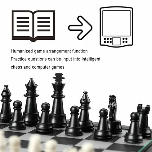 Échiquier électronique avec pièces magnétiques et écran LCD pour jeu d'échecs interactif homme-machine, idéal pour débutants et amateurs