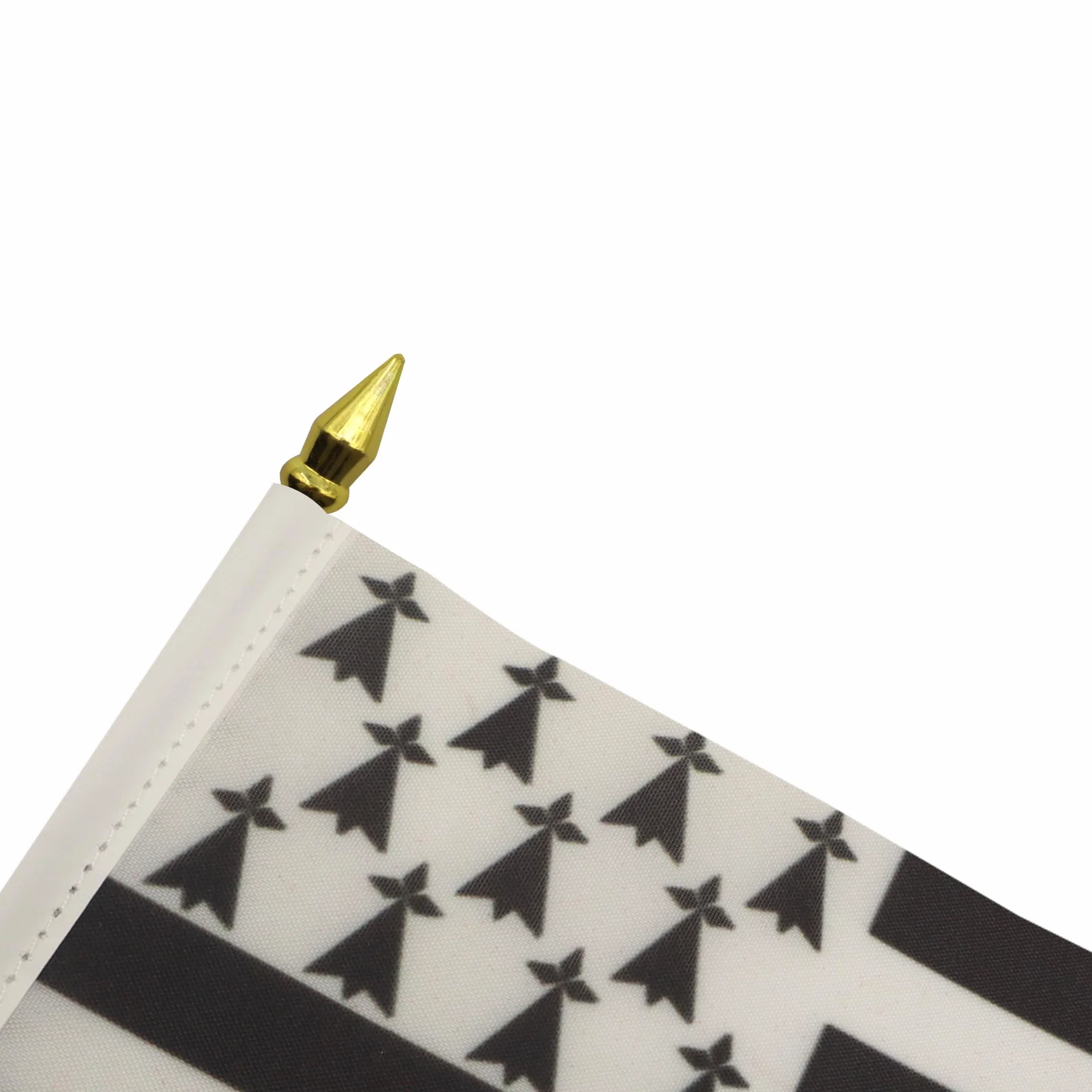 AZ FLAG Mini Drapeau Bretagne De Table 15x10 cm Drapeau Breton Bureau 100% Polyester Hampe Pointe Dorée 25cm