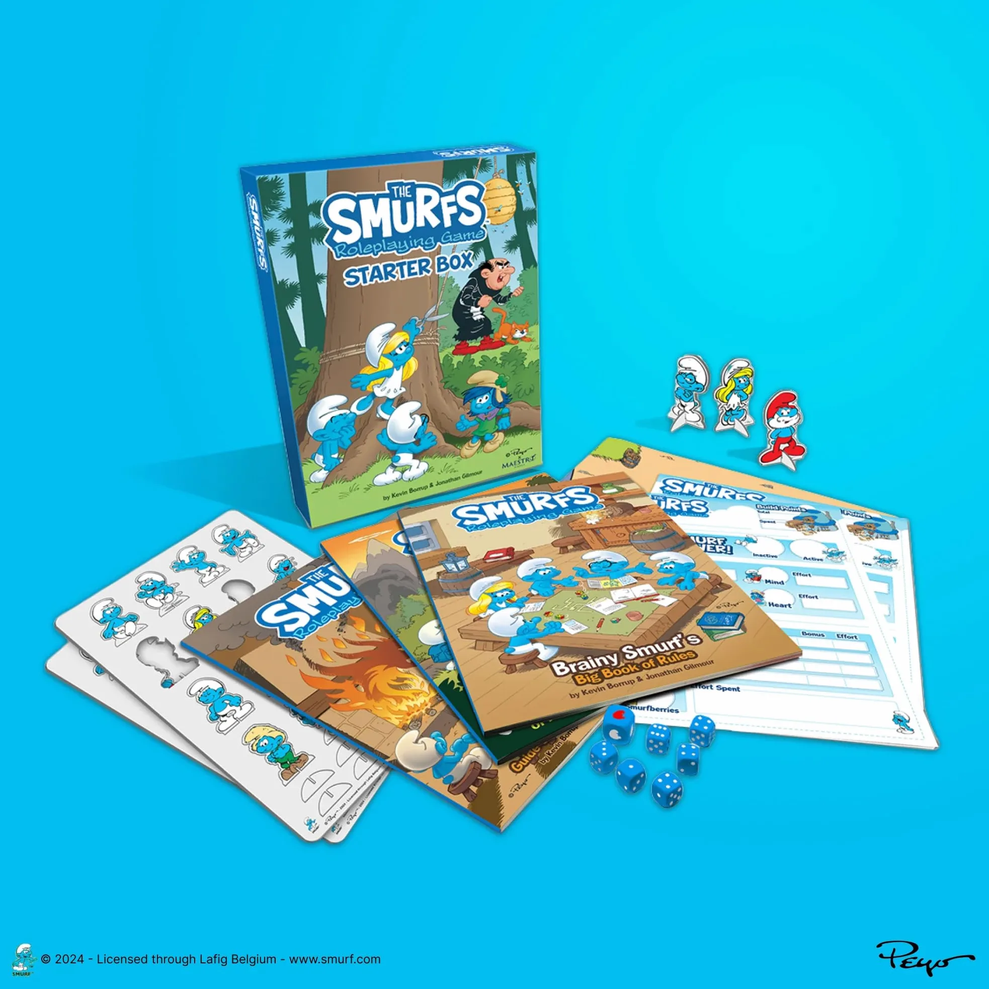 Maestro Media Ventures | The Smurfs Roleplaying Game Starter Box | Boîte D’Initiation RPG Familiale | 1-5 Joueurs | 30-45 Min