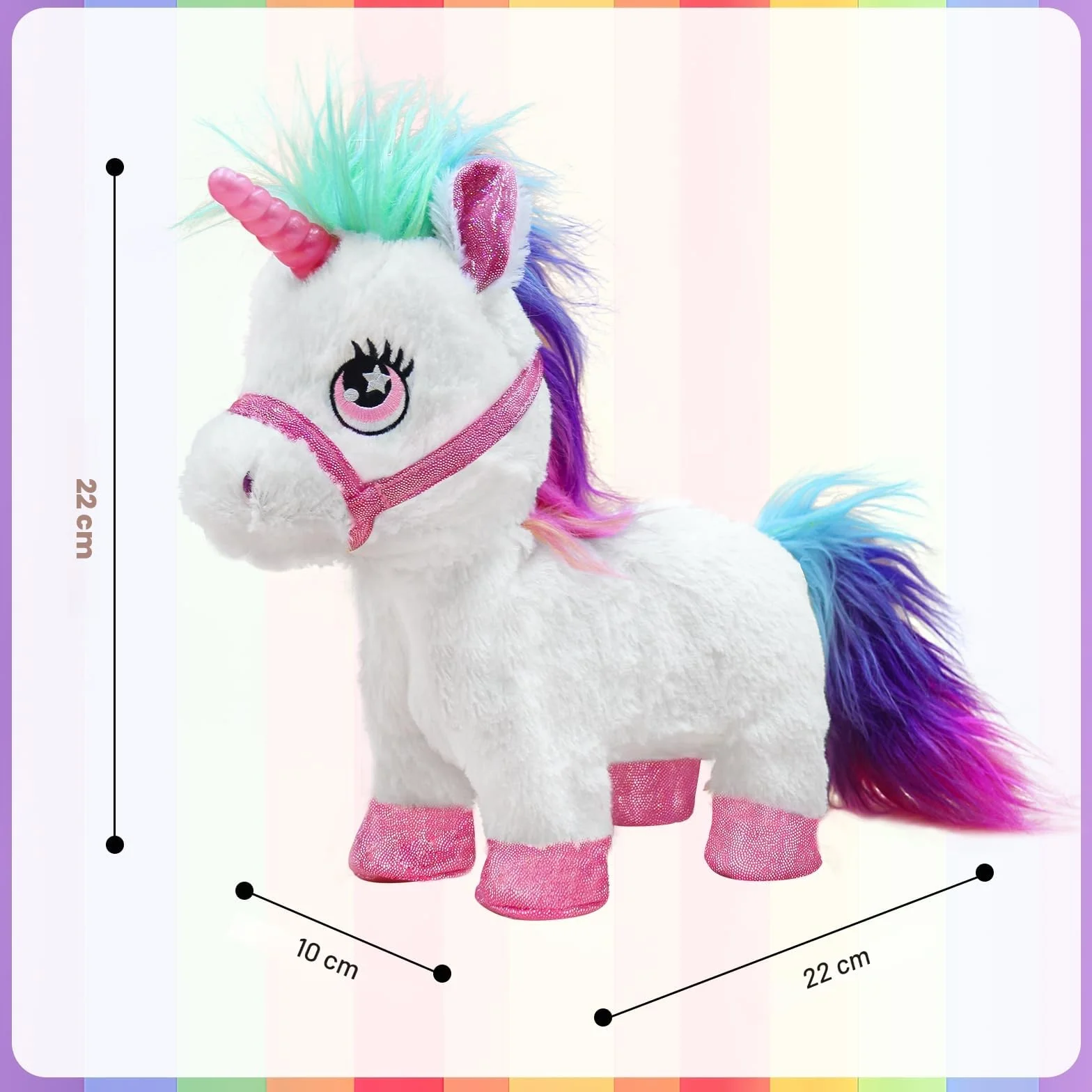 Jouet Licorne Fille 3-6 Ans, YH YUHUNG Licorne Qui Marche avec Laisse Télécommandée, Peluche Interactive Corne Lumineuse Sons