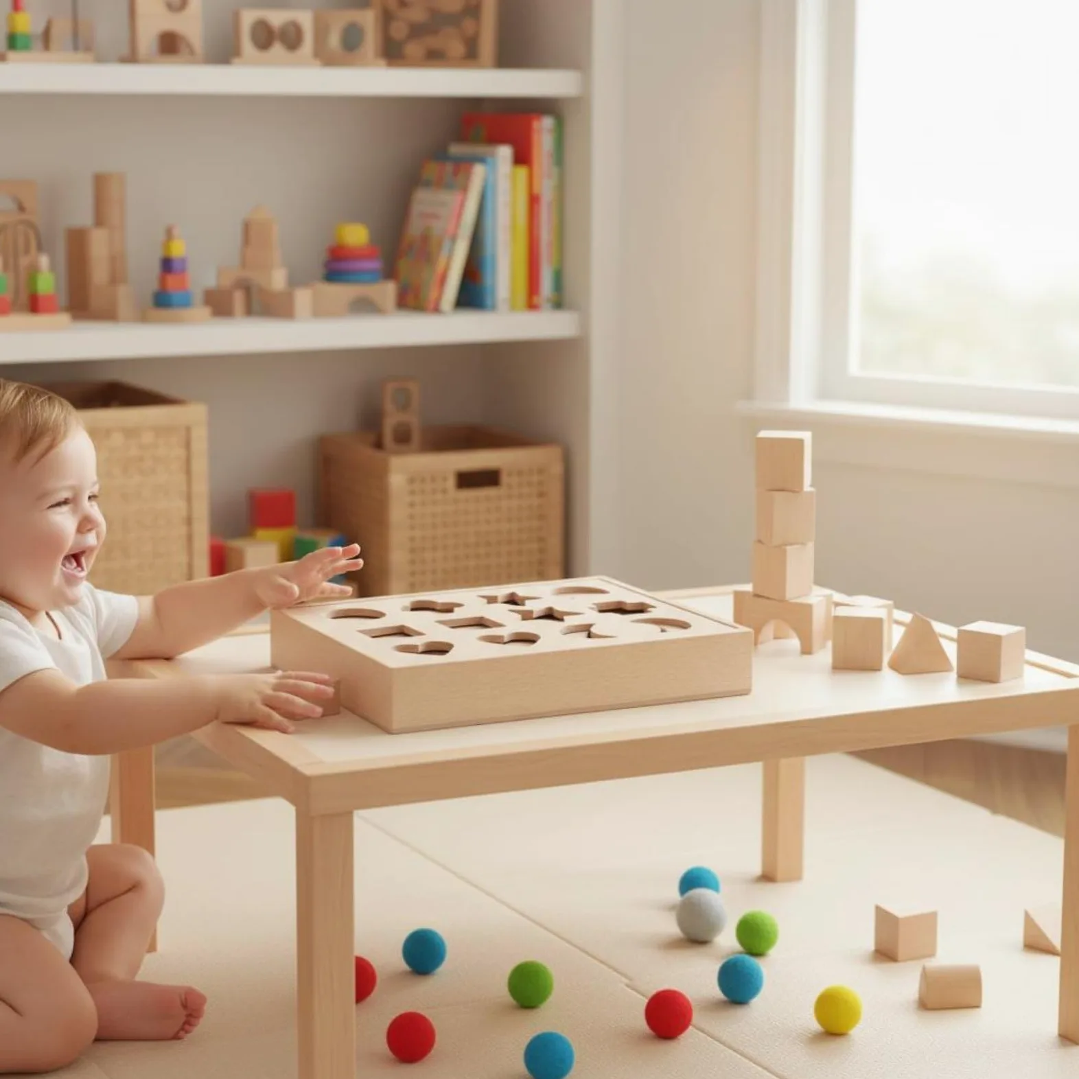 Jeu d'apprentissage des Formes en Bois Planche d'Activité Puzzle Éducatif Tri Couleurs et Formes Développe la Motricité Fine et la Curiosité Convient, Bois Naturel